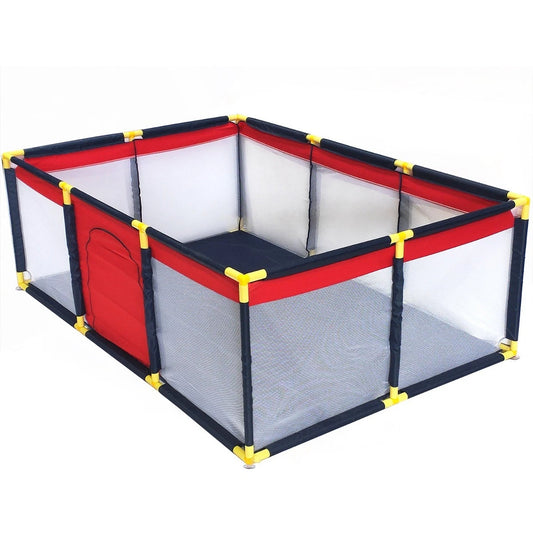 Foldable Baby Playpen Fabric Safety Gate Toddler Play Yard Size L