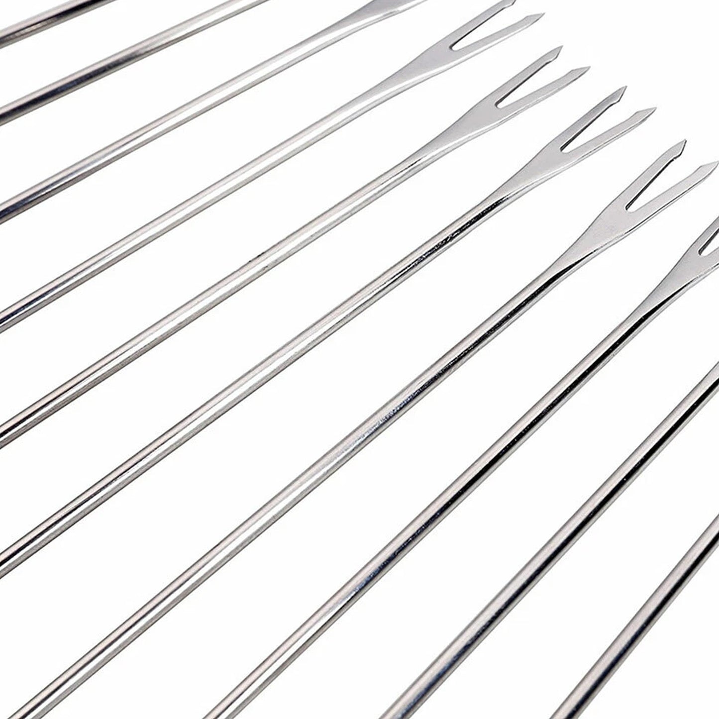 Stainless Steel Dessert Forks 6pcs for Fondue Chocolate and Cheese
