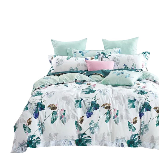 Plantain Cotton Bedding Set Duvet Cover with Pillowcases