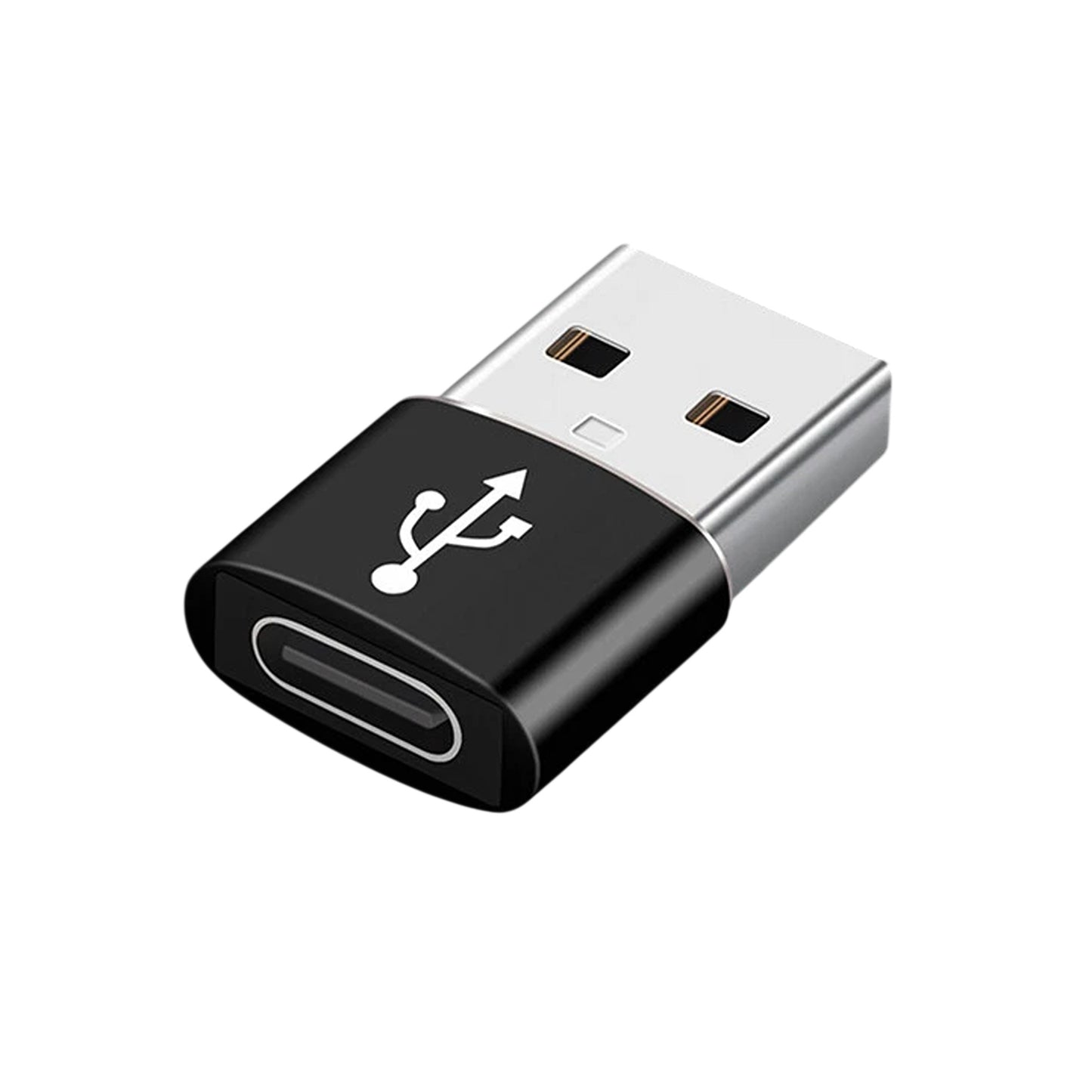 Black USB Type A Male to USB C Female Charging Port Adapter Converter