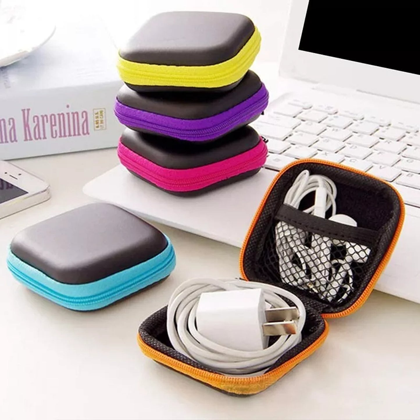 Portable Hard Case Pouch Storage Bag for Earphones Headphones Earbuds Cable