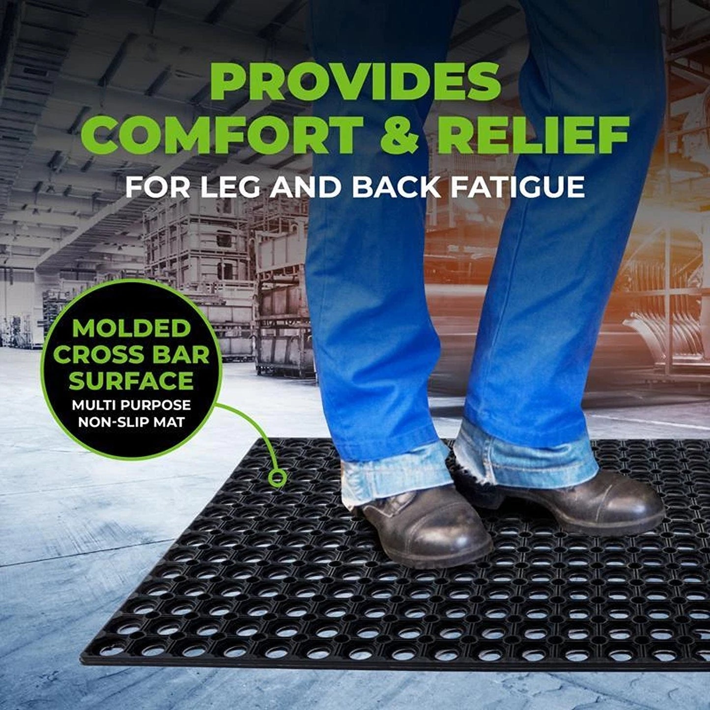 Rubber Anti Fatigue Mat for Wet or Dry Areas