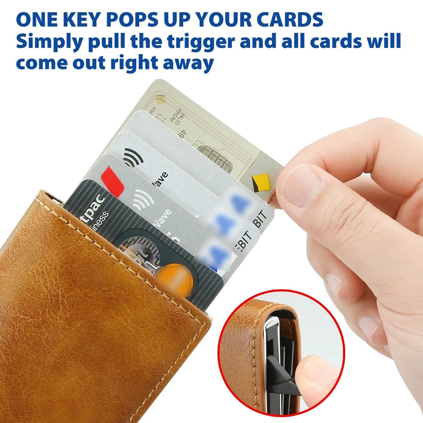 Mens RFID Blocking Leather Wallet with Credit Card Holder and Money Clip