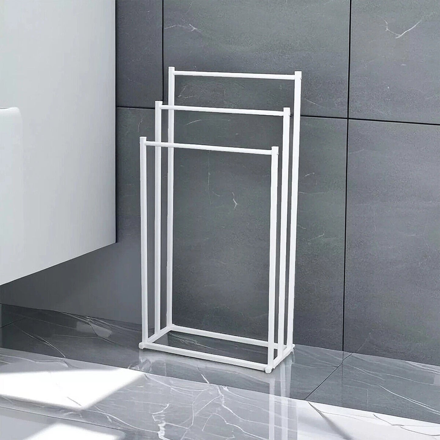 3 Tier Freestanding Metal Towel Rack with Drying Bars
