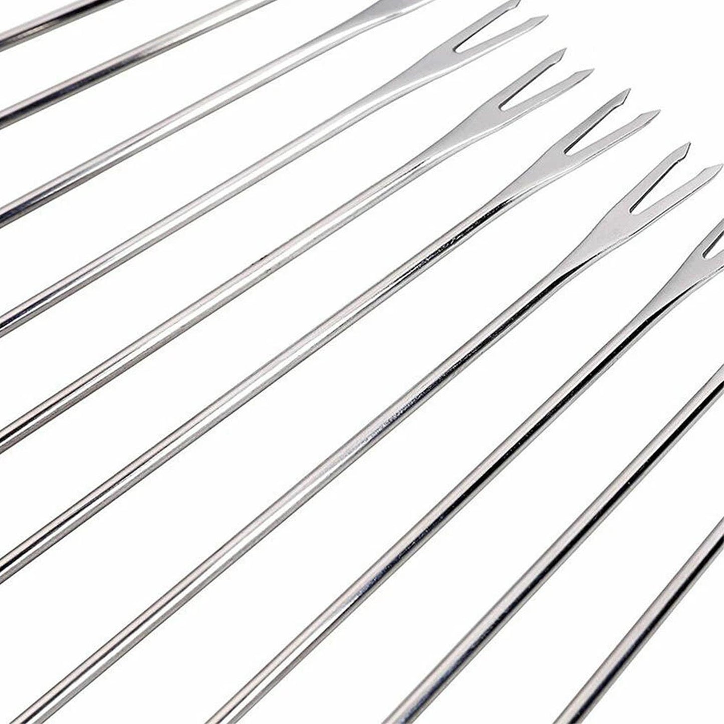Stainless Steel Dessert Forks 6pcs for Fondue Chocolate and Cheese