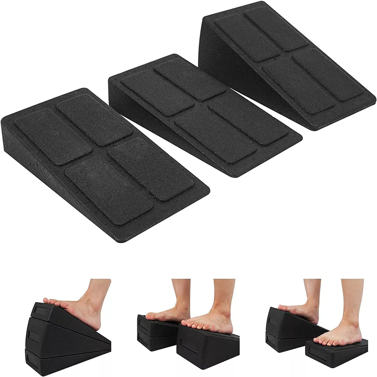 3pcs Slant Yoga Blocks for Squat Training and Flexibility Exercises