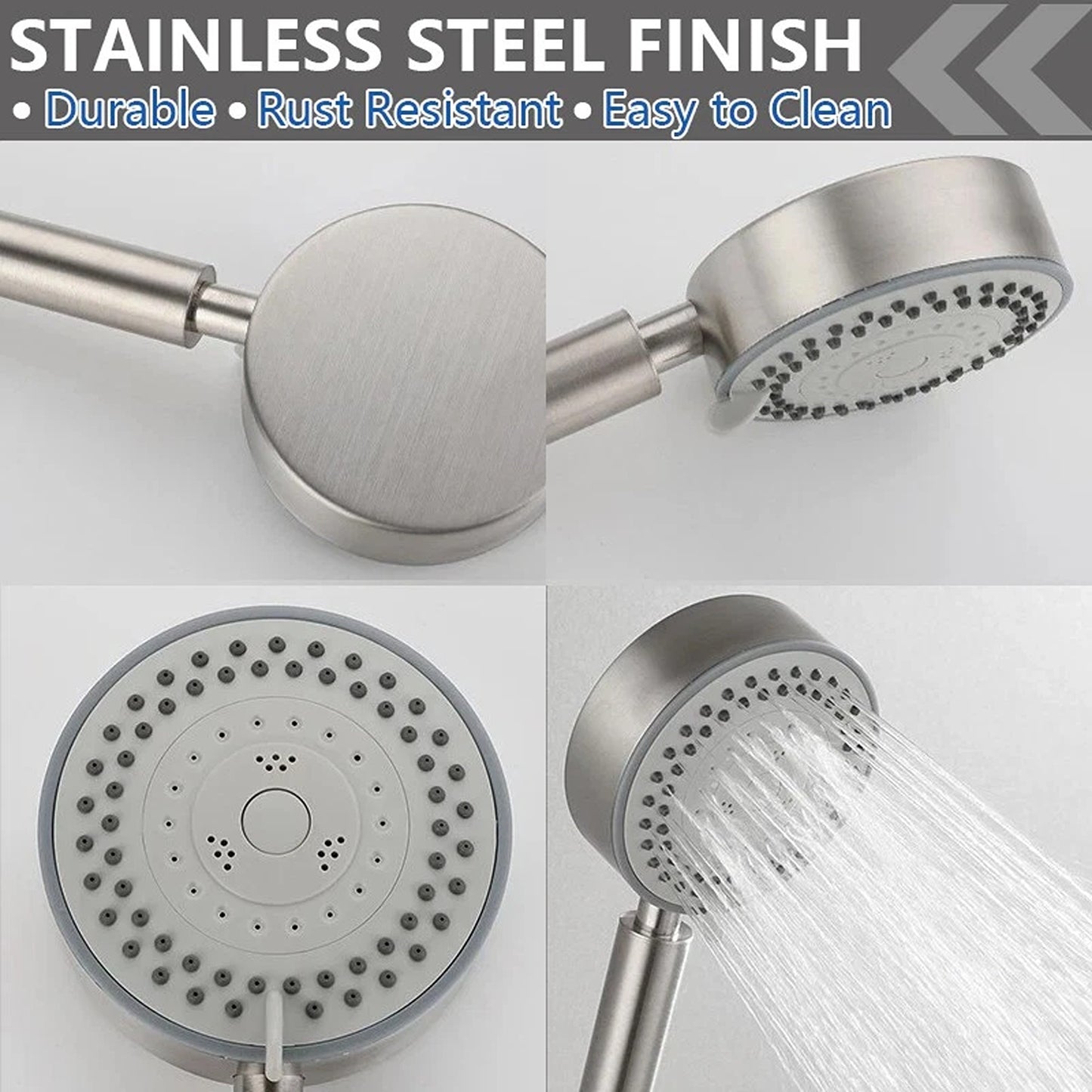 High Pressure Shower Head with 5 Spray Modes and 1.5m Hose