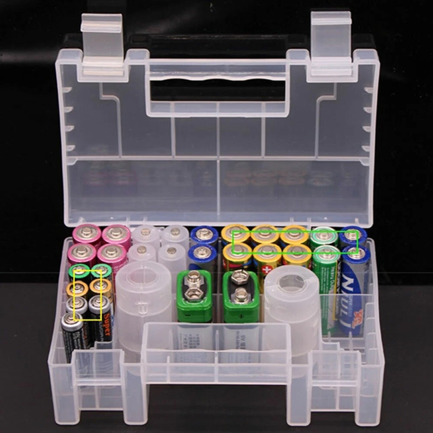 Hard Plastic Battery Storage Case for AA and AAA Batteries