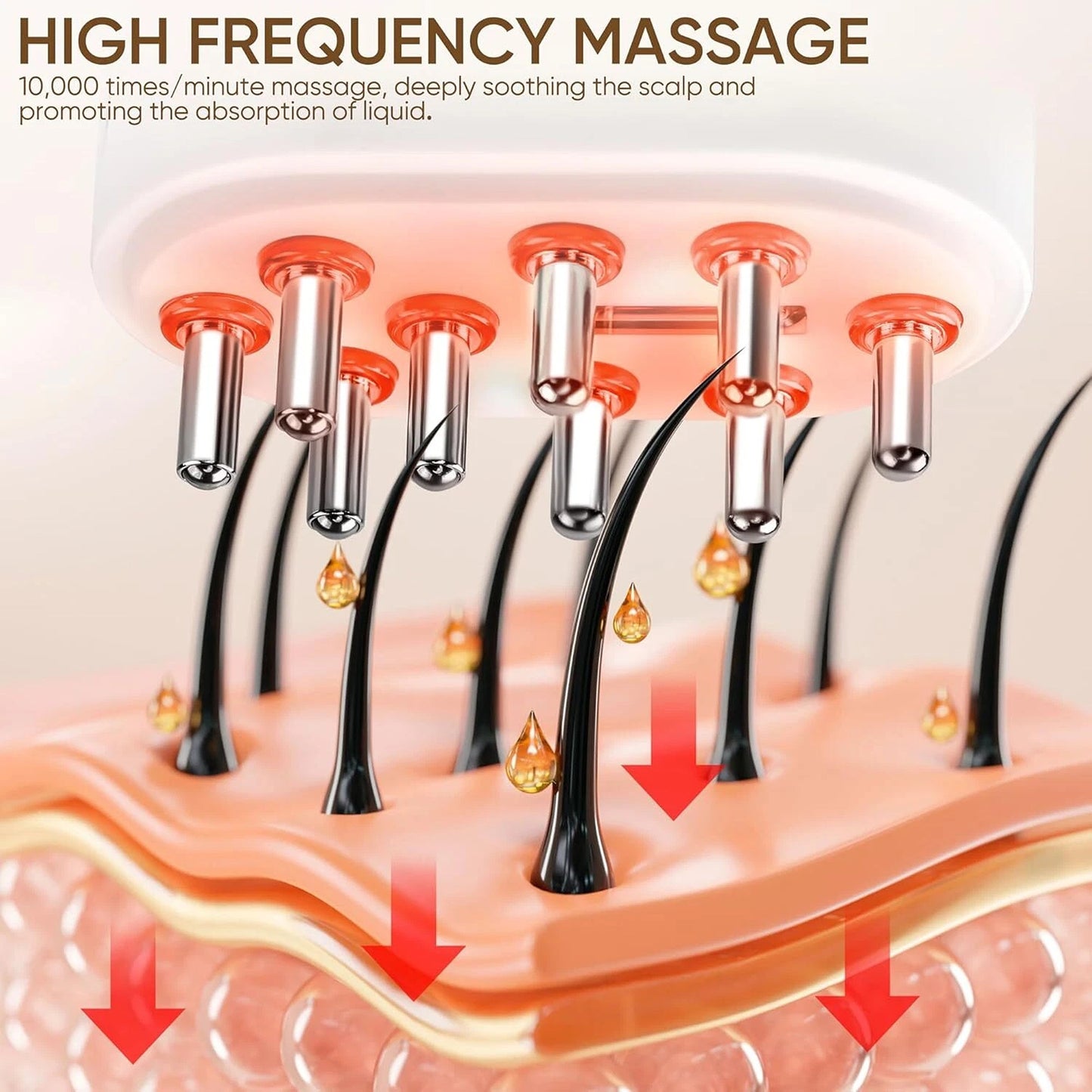 USB Rechargeable Scalp Massager Comb for Hair Care