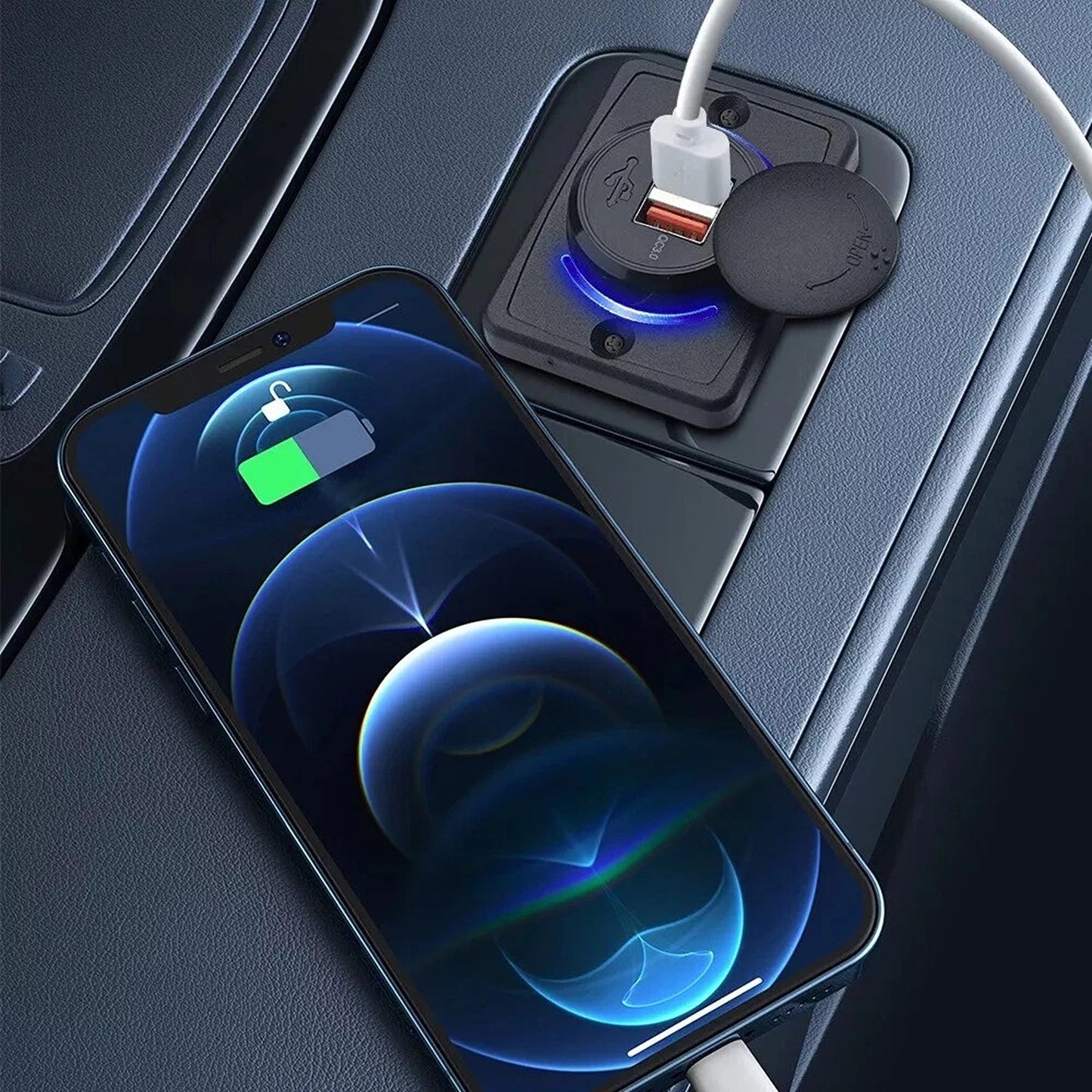 Dual USB Car Charger Socket Power Outlet 12V 24V 3.1A