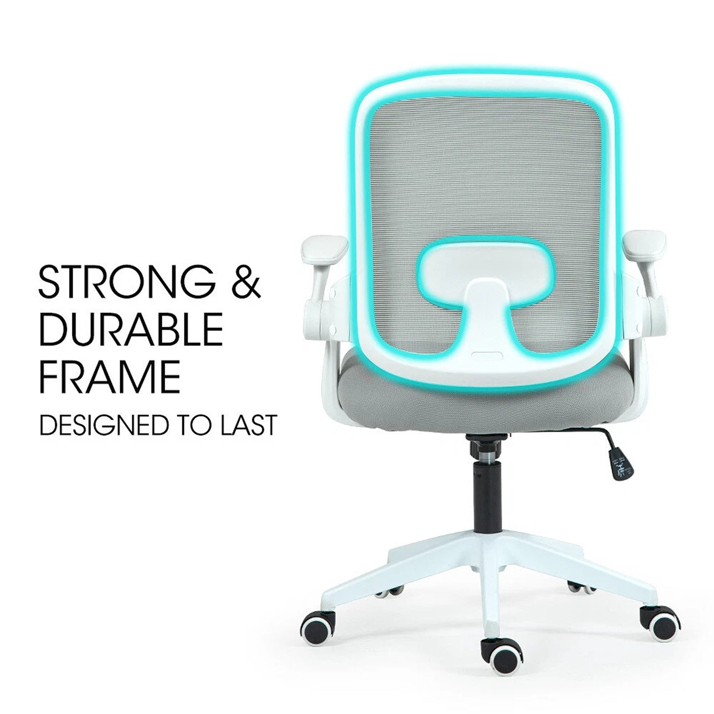 Ergonomic Office Desk Chair Mesh Comfortable Computer Study Chair White Grey