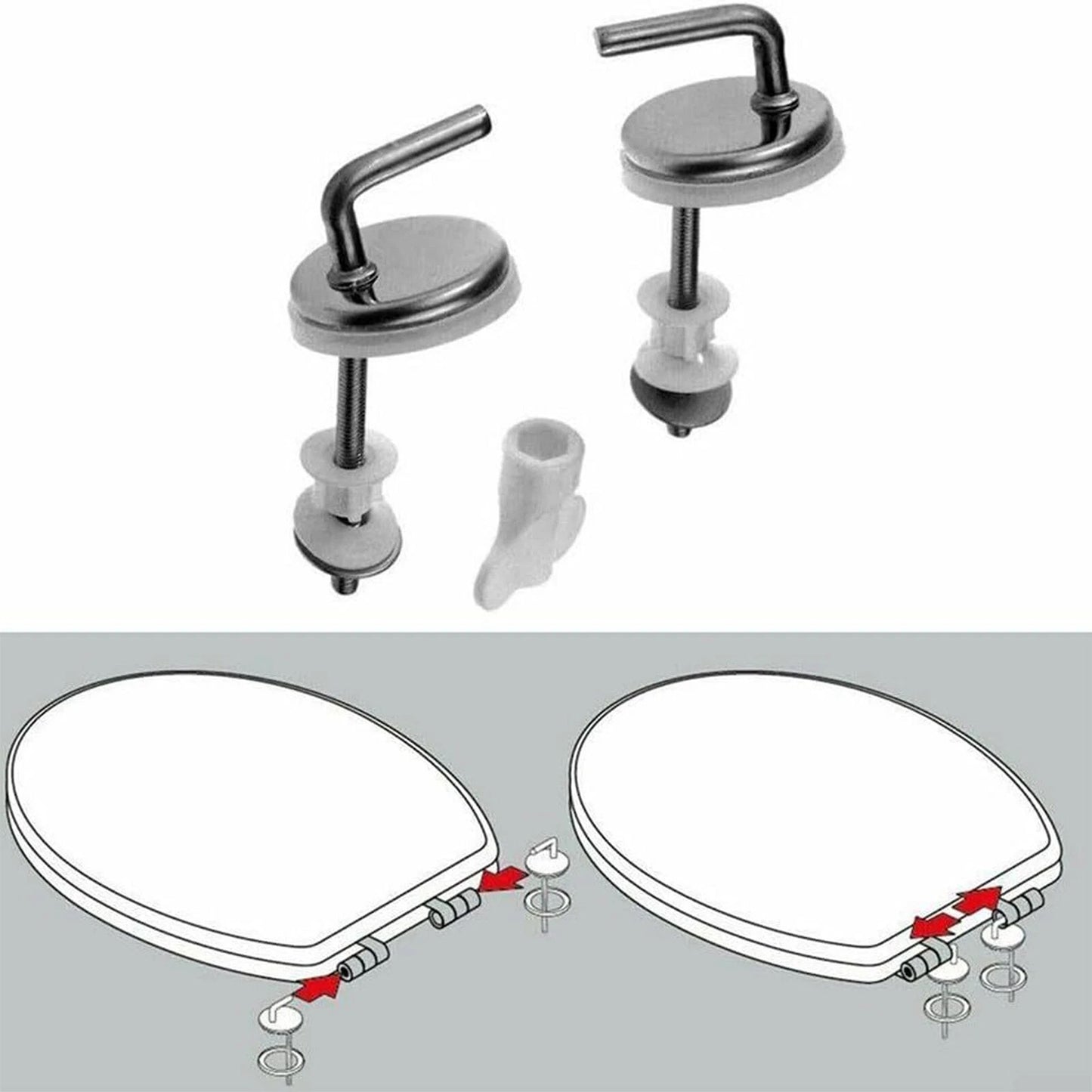 Toilet Seat Fix Fittings for Back to Wall Hinges 2pcs