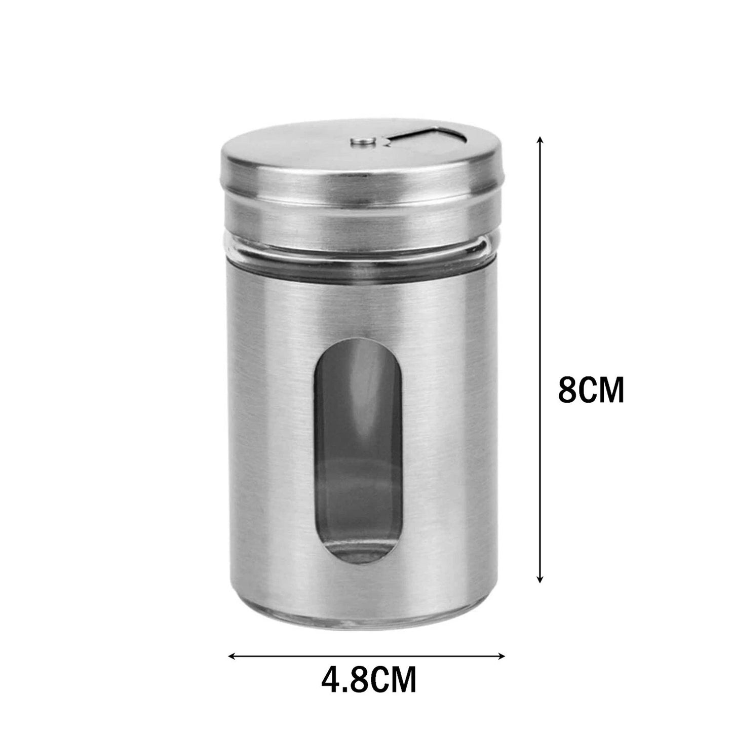 Mini Stainless Steel Spice Shaker and Storage Jar Set 2pcs