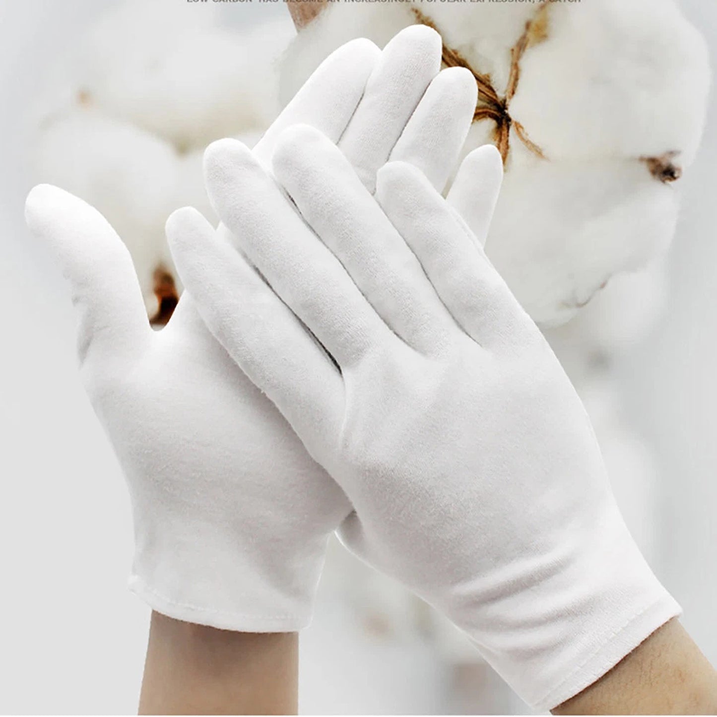 6 Pairs Soft White Cotton Gloves for Jewelry and Costume Handling