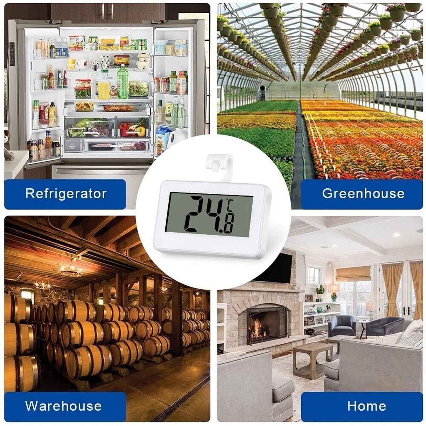 Digital Kitchen Thermometer Waterproof with Hook and Magnet