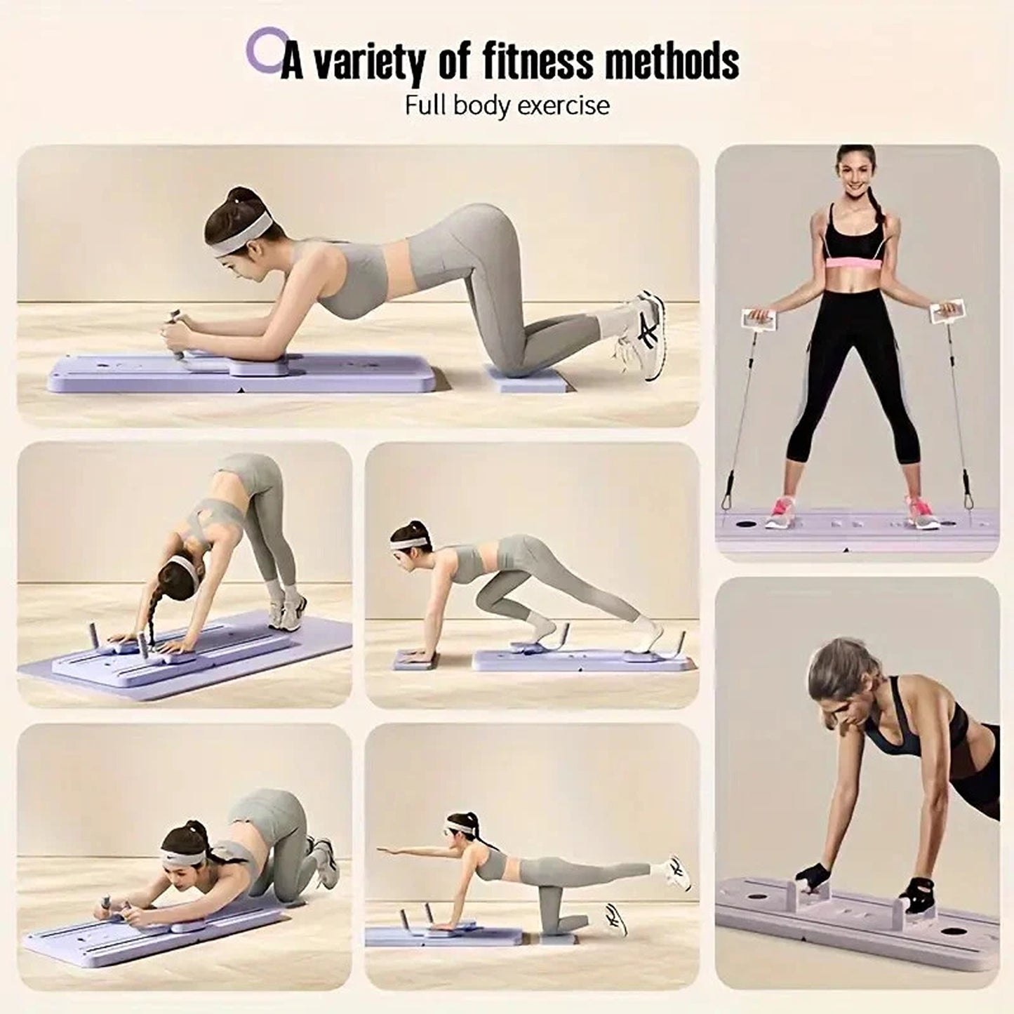 8-in-1 Multifunctional Abdominal Pilates Slide Board for Home Gym