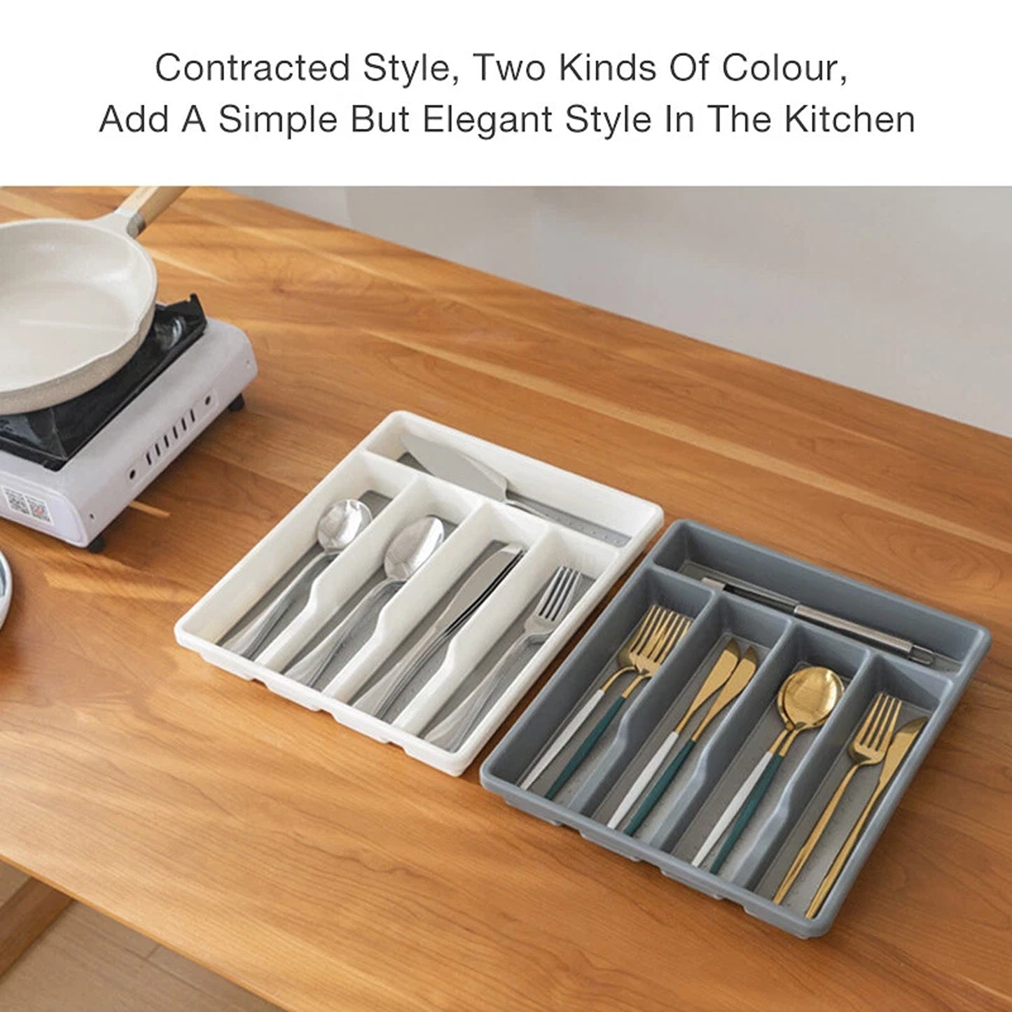 Utensil Organizer Large Kitchen Cutlery Tray Multi Purpose Drawer Insert