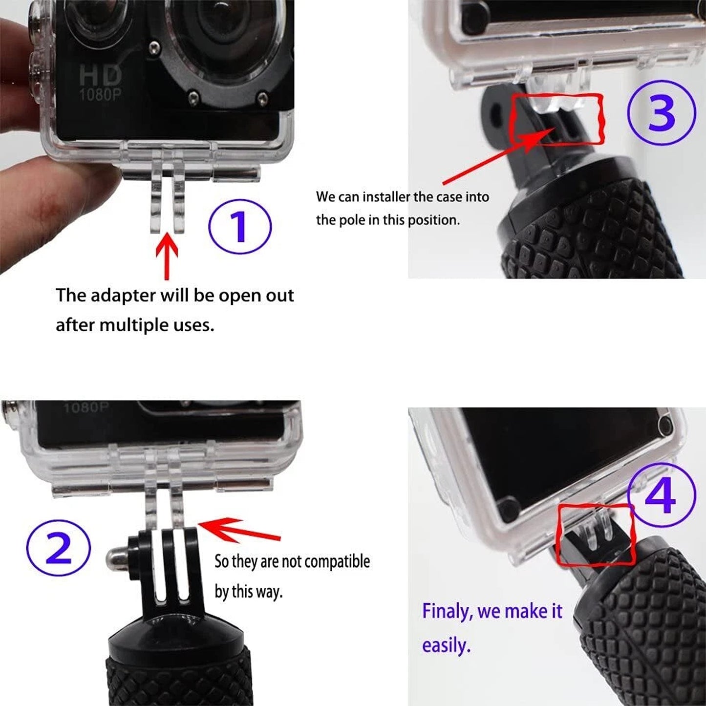 Floating Hand Grip for GoPro Hero and DJI OSMO Action Cameras