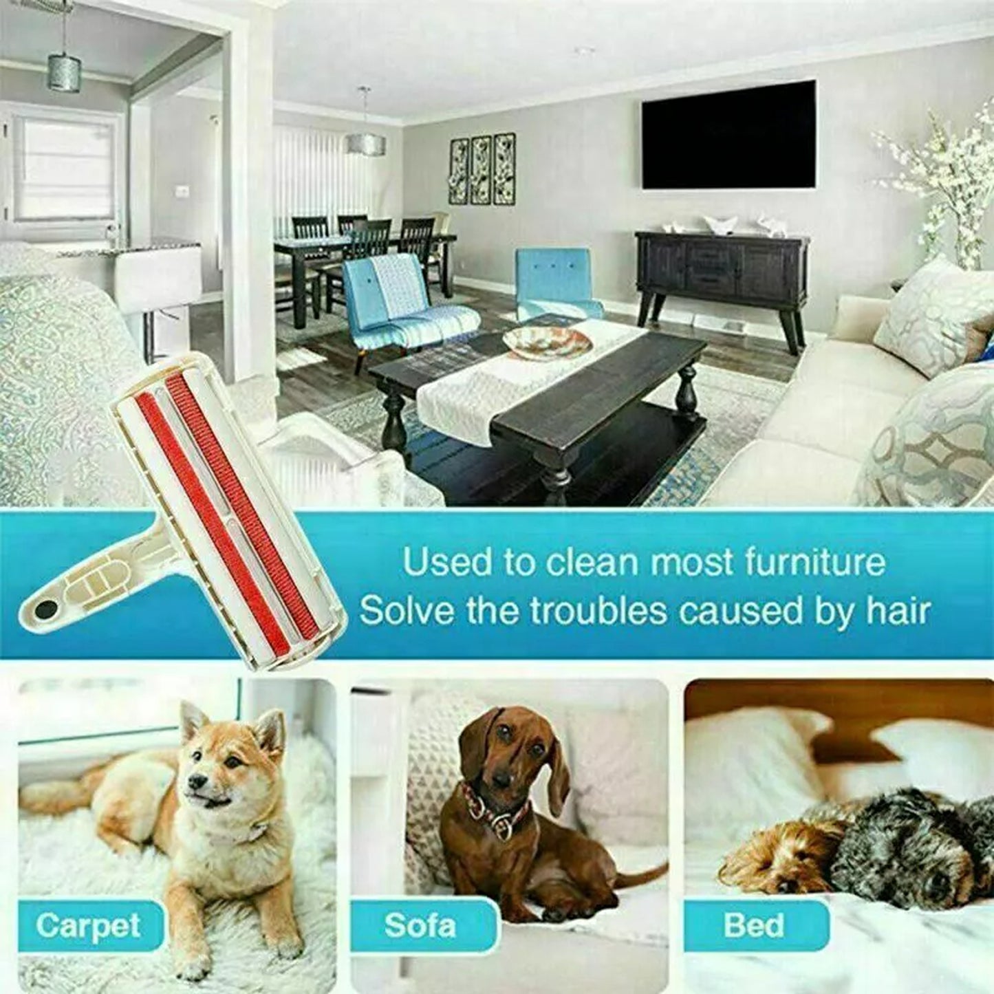 Pet Hair Remover Brush for Dog and Cat Fur Self Cleaning