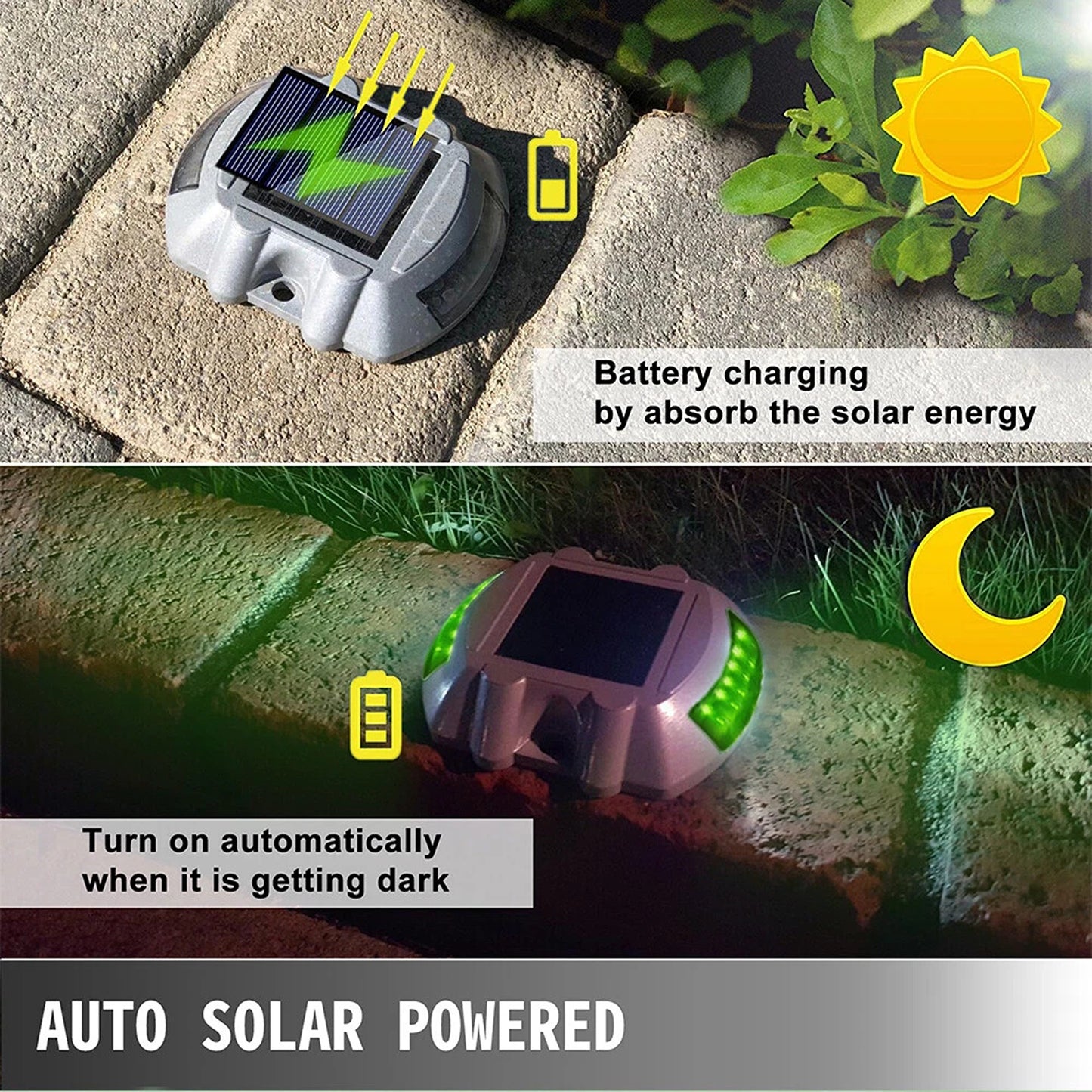 Solar Driveway Lights LED Deck Pathway Safety Light
