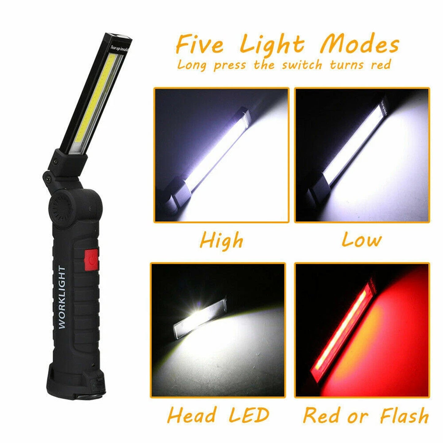 Rechargeable COB LED Hand Torch with Magnetic Base