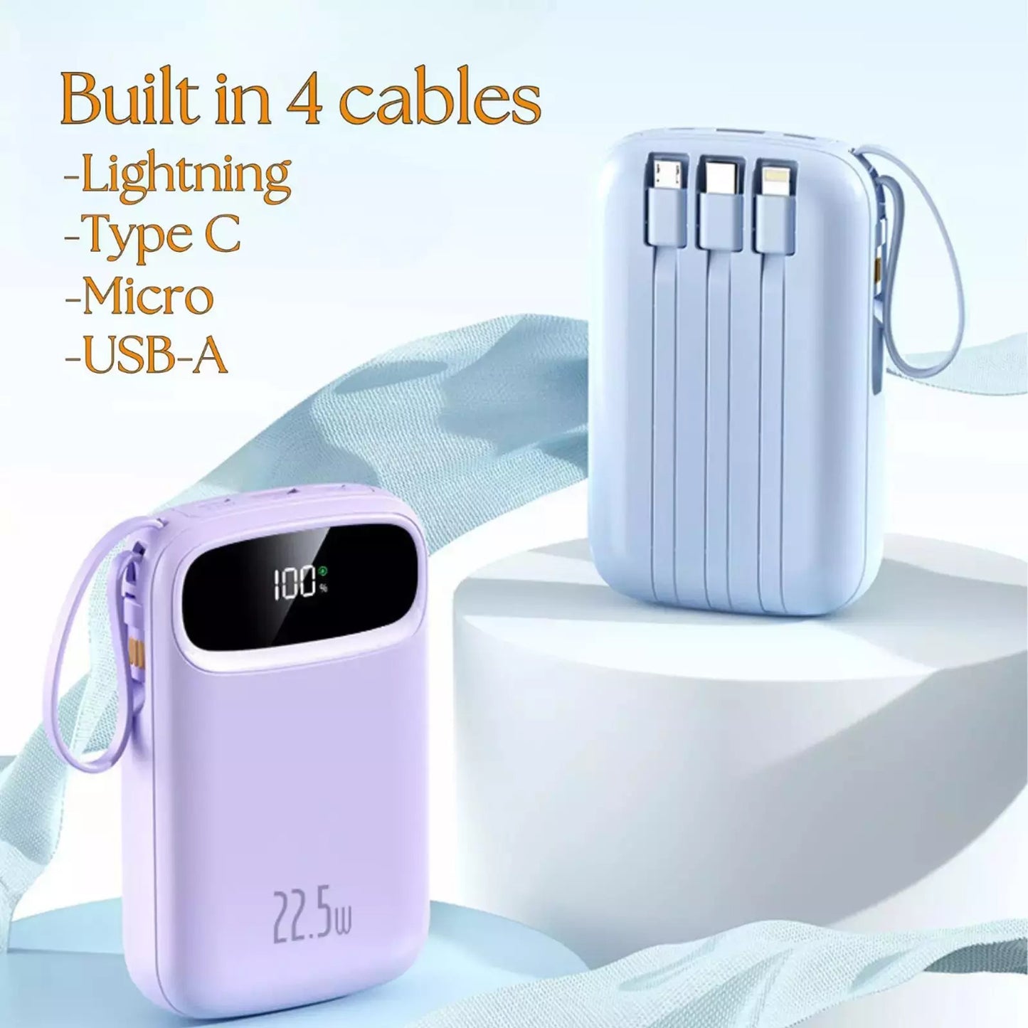 20000mAh Power Bank 22.5W Fast Charger Battery Pack for iPhone 16 15 Samsung