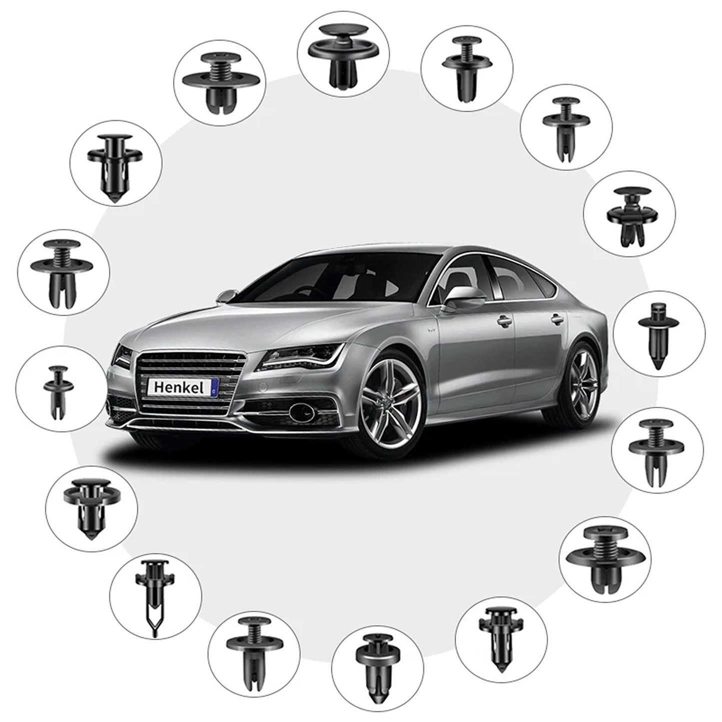731pcs Automotive Clip and Fastener Kit with Plastic Rivets for Car Body and Bumper Panels
