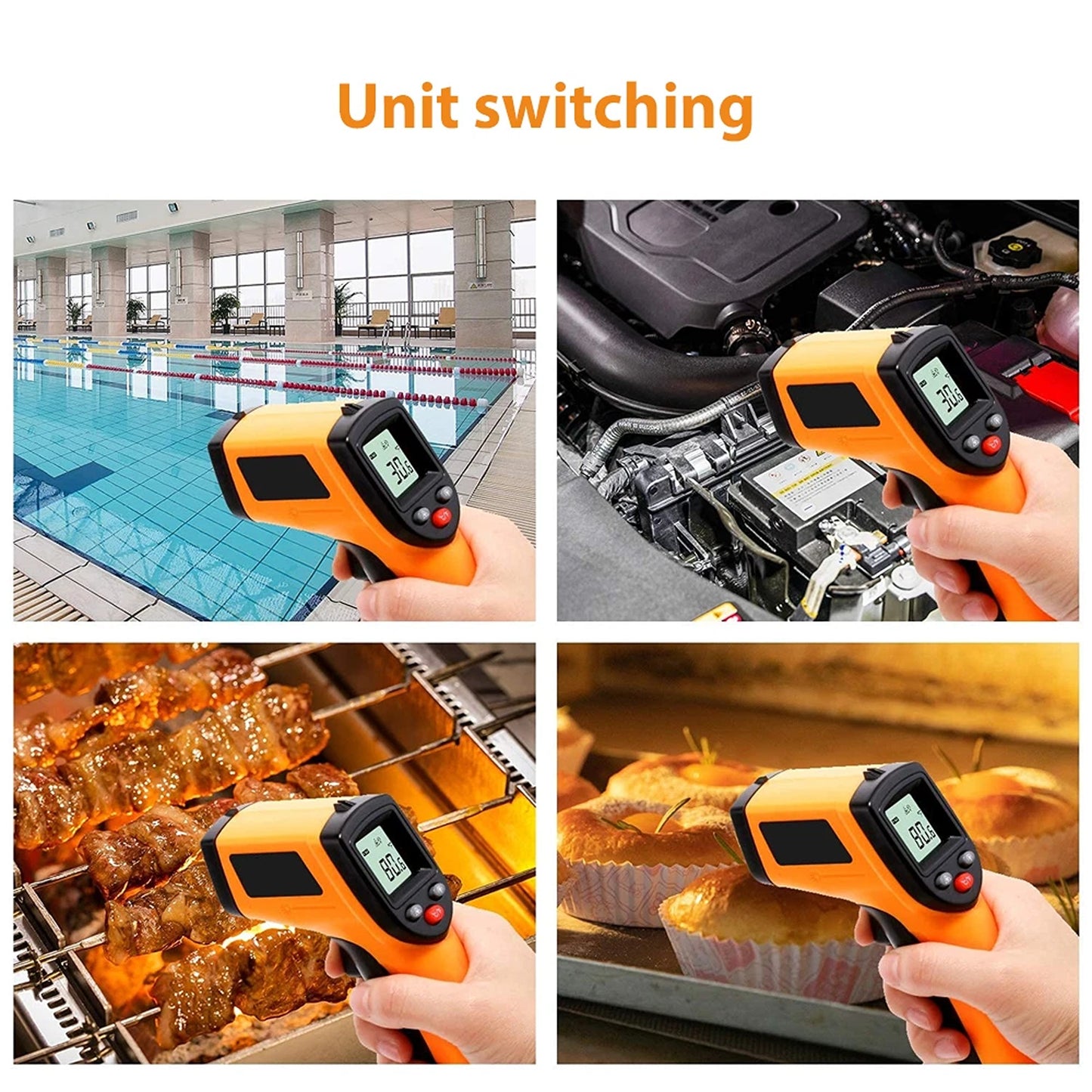 Digital Infrared Thermometer Non Contact Temperature Gun with LCD