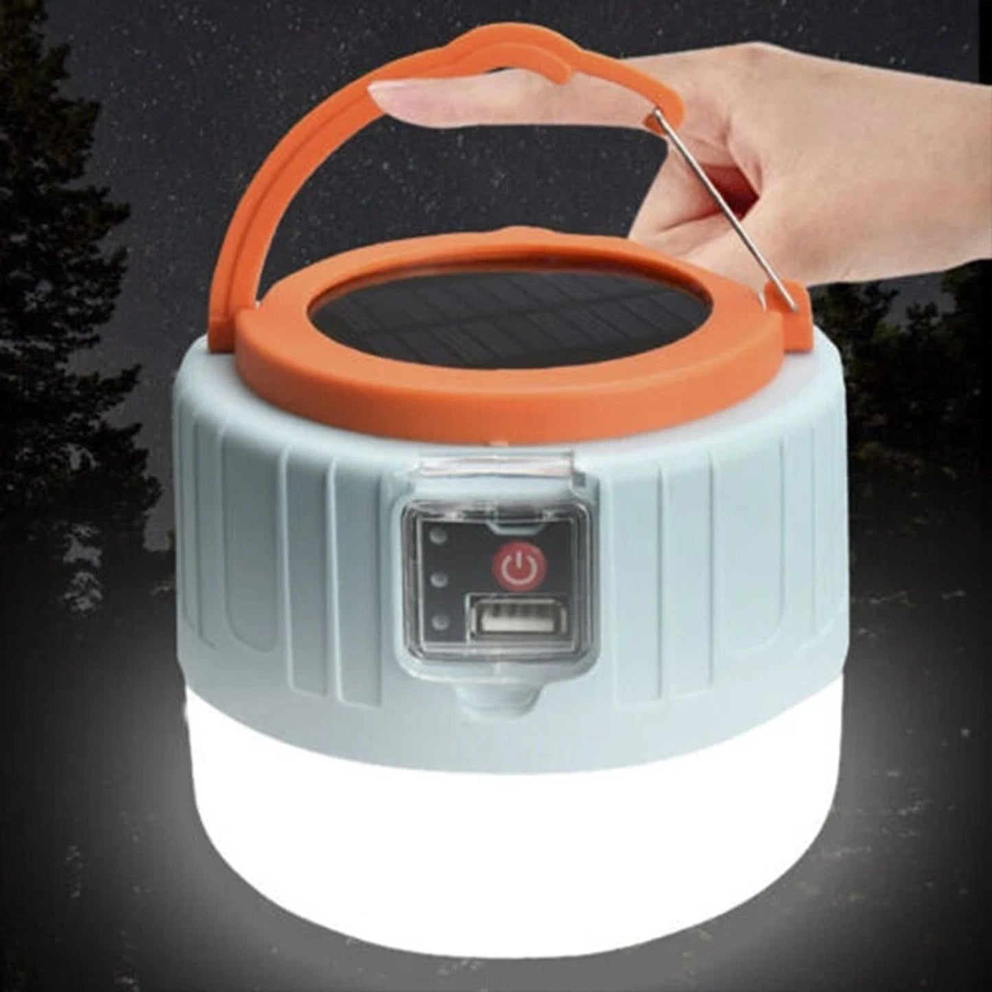 USB Rechargeable Solar LED Lantern for Camping and Outdoor
