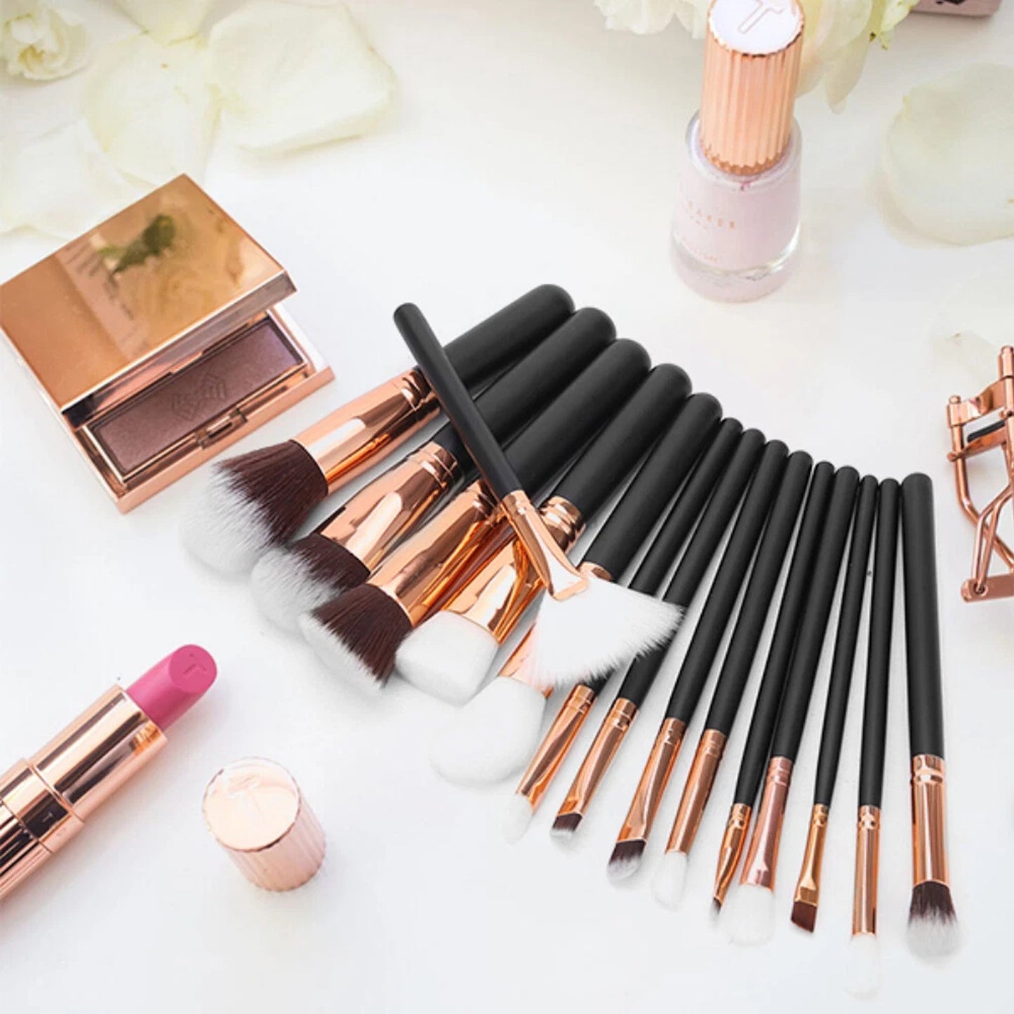 15 Piece Beauty Brush Set for Everyday Makeup Application