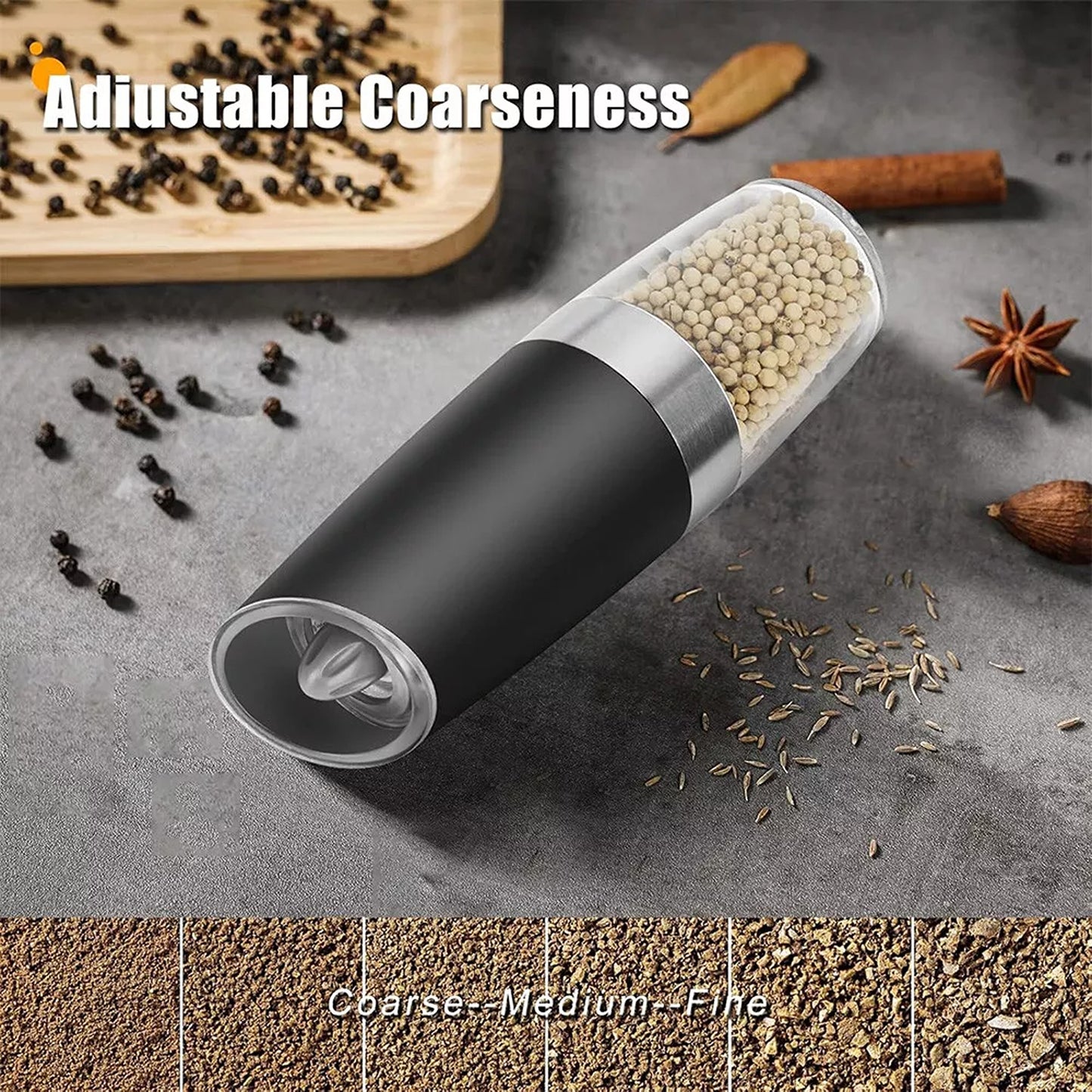 Gravity Electric Salt and Pepper Grinder Set 2 Pack