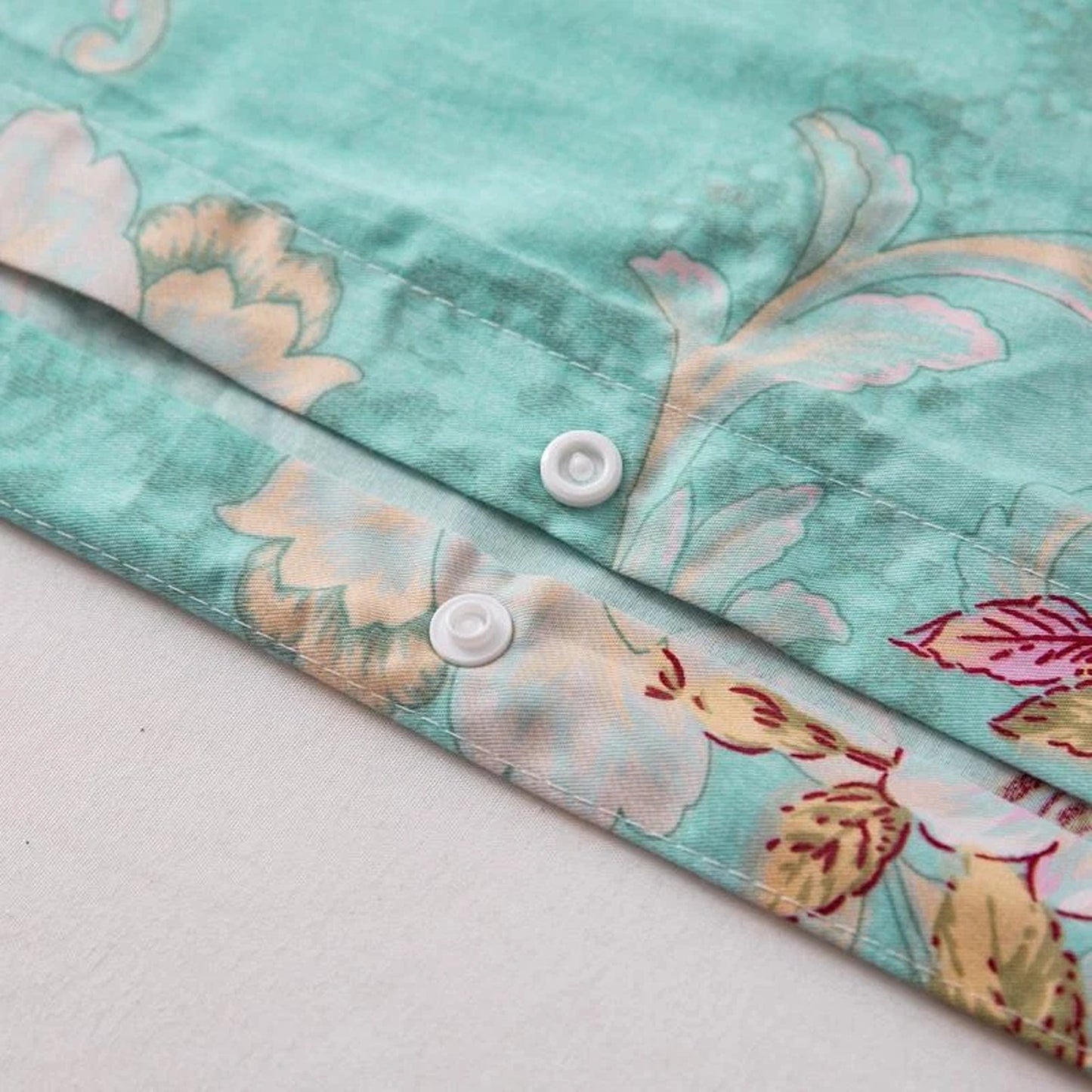 Cotton Duvet Quilt Cover Set with Pillowcases All Sizes - Flora Green