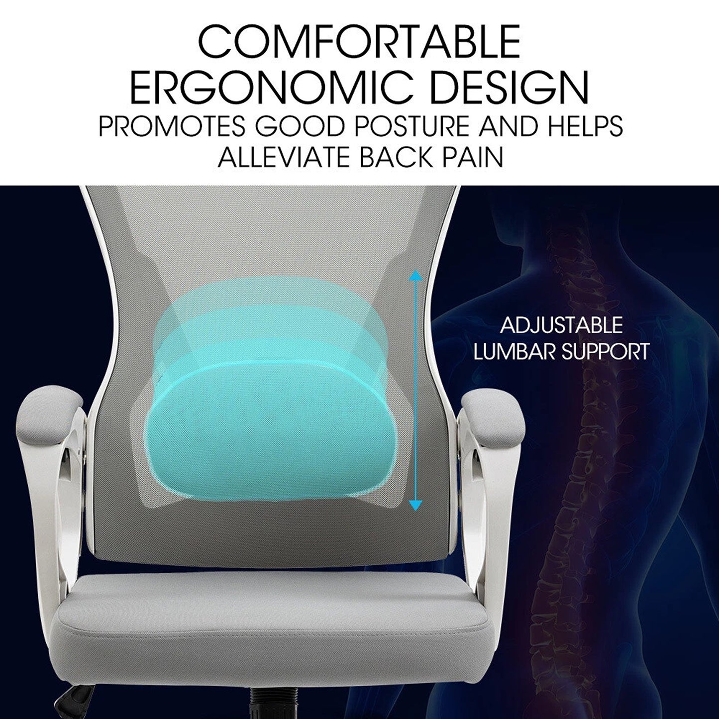 Ergonomic Mesh Office Chair Reclining Executive Desk Chair White