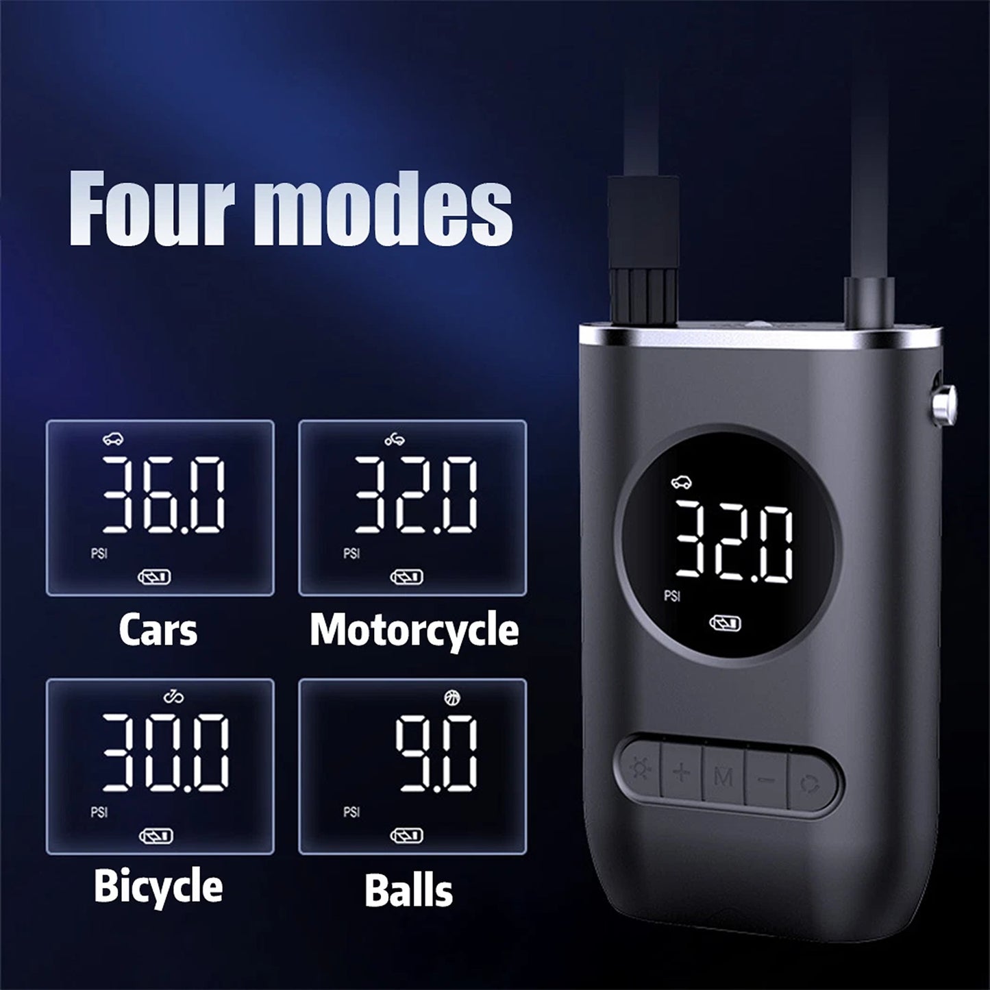 Rechargeable Car Tire Air Inflator Electric Pump Cordless