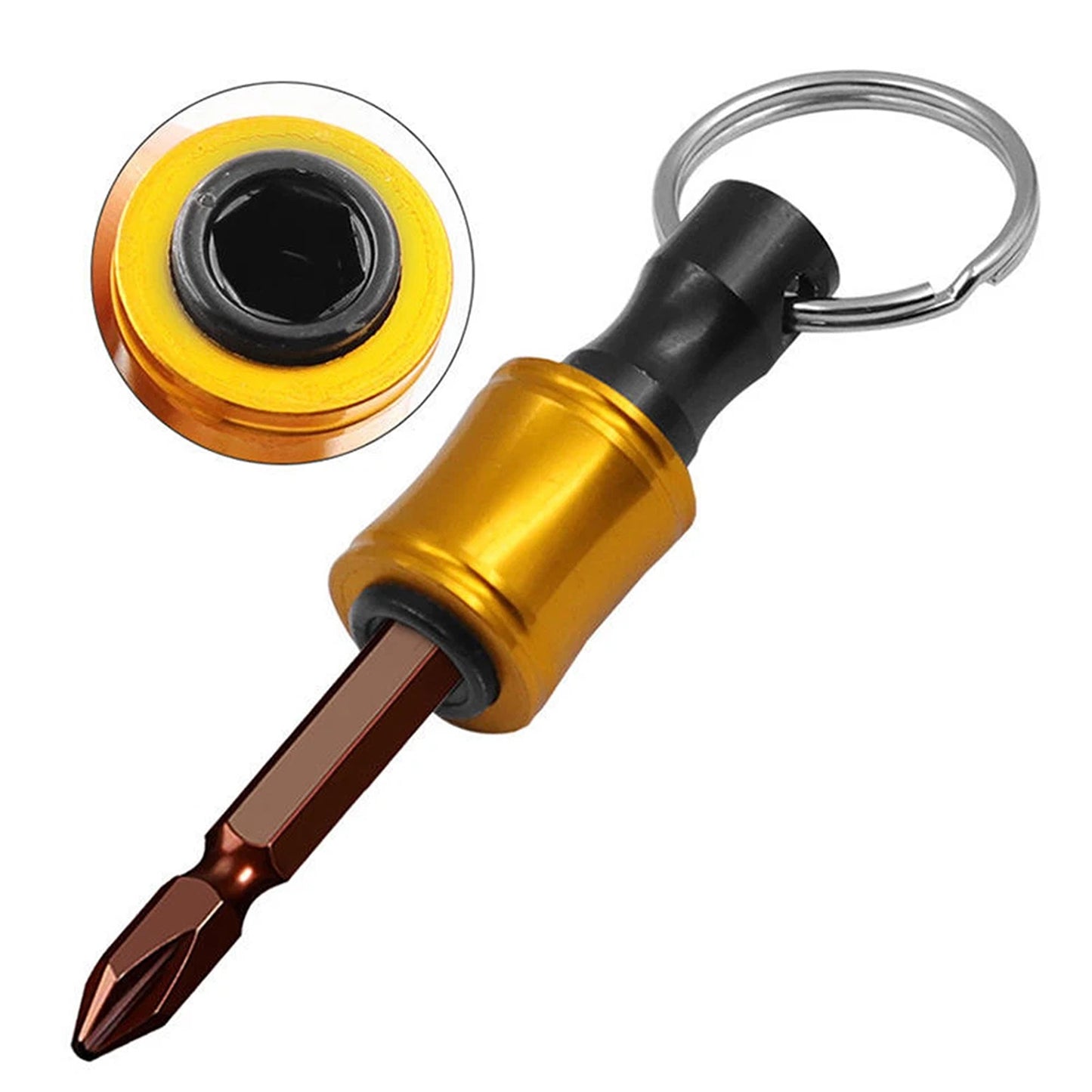 Hex Shank Screwdriver Bit Holder Extension Bar Keyring Set 12 Pcs
