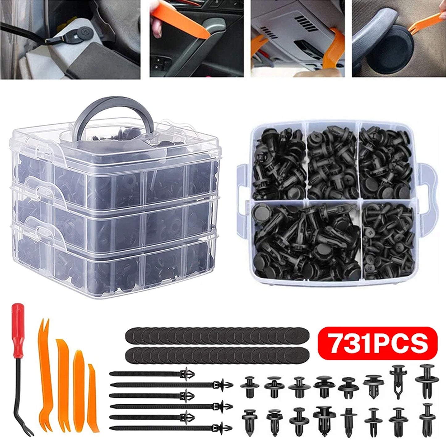 731 Piece Car Body Trim Clip Retainer Bumper Panel Fastener Kit