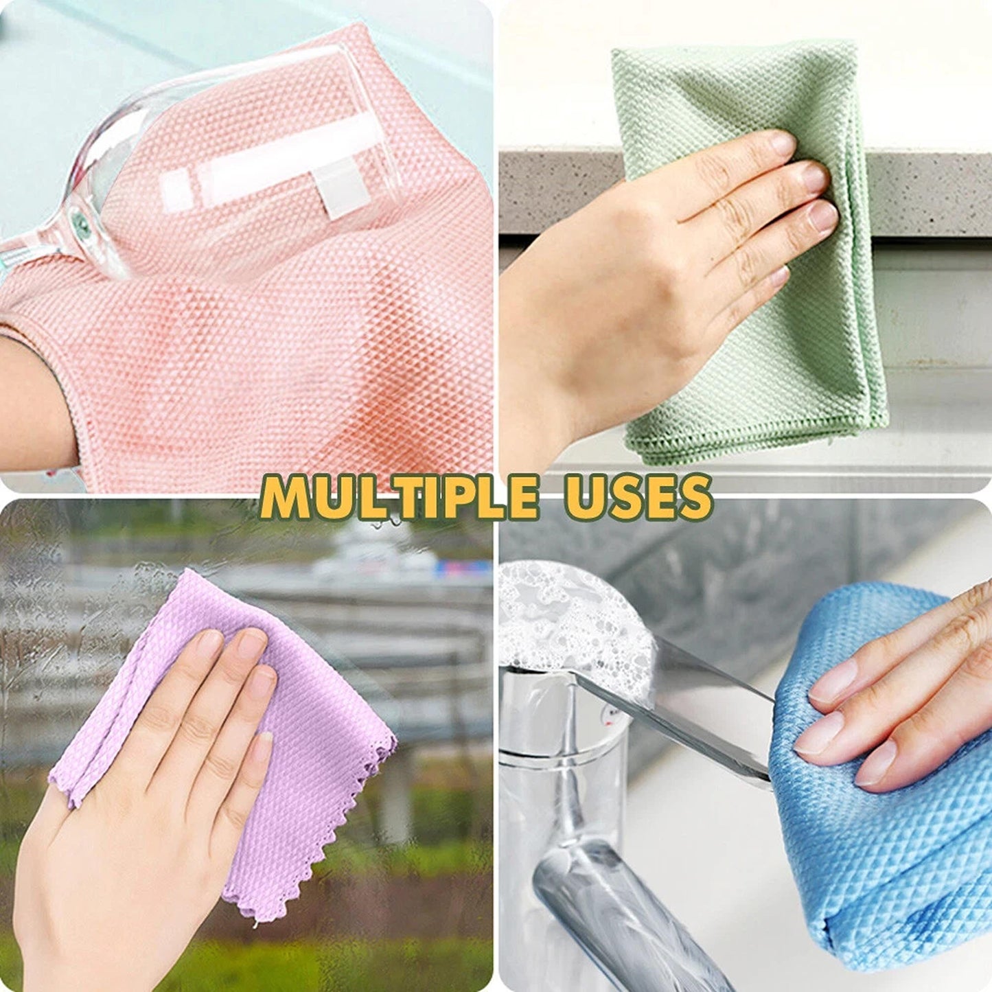Magic Nano Cloths 5 Pack for Dishwashing and Glass Cleaning
