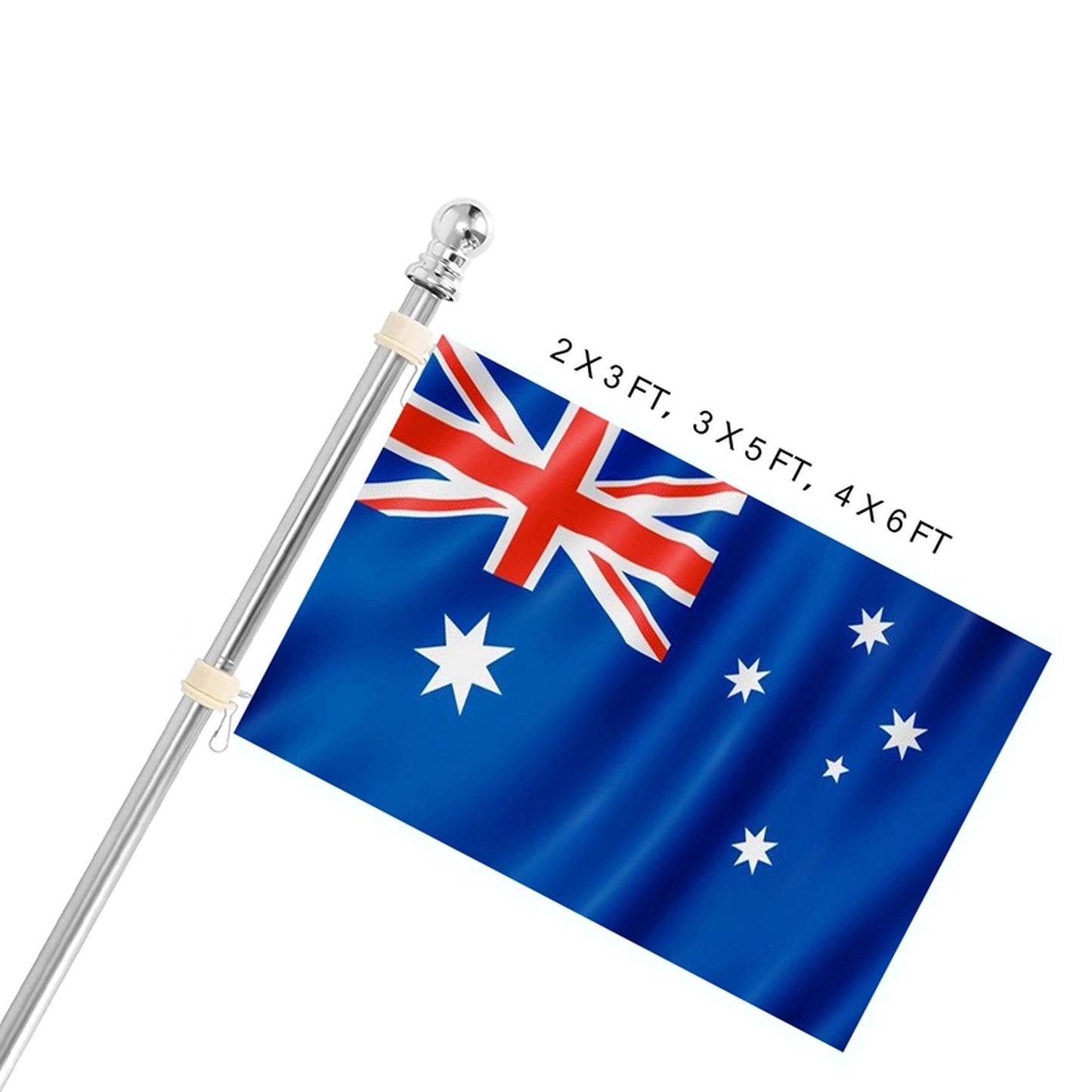 Aluminum Australian Flagpole Kit Holder Set