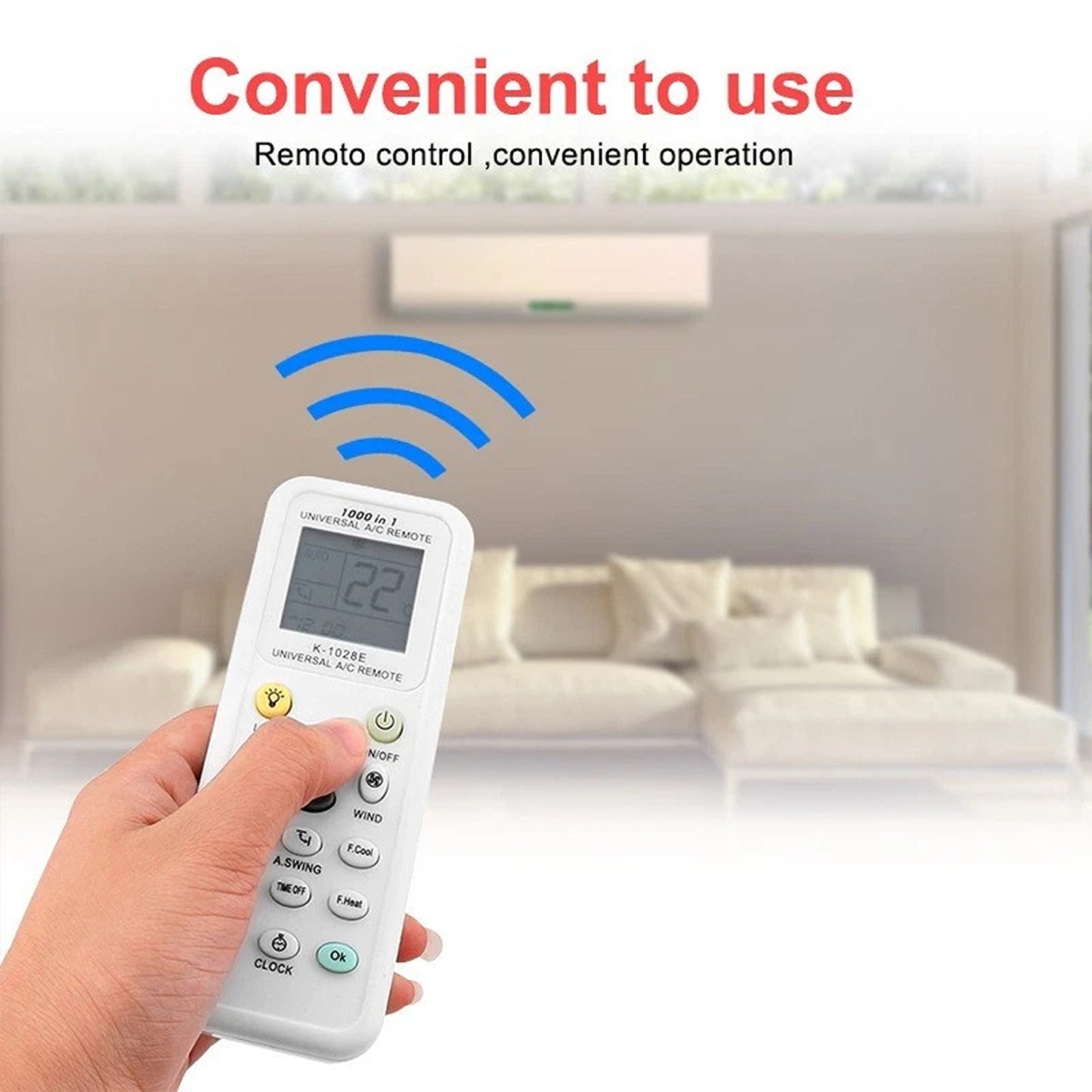 Universal AC Remote Control with LCD Display Model K-1028E
