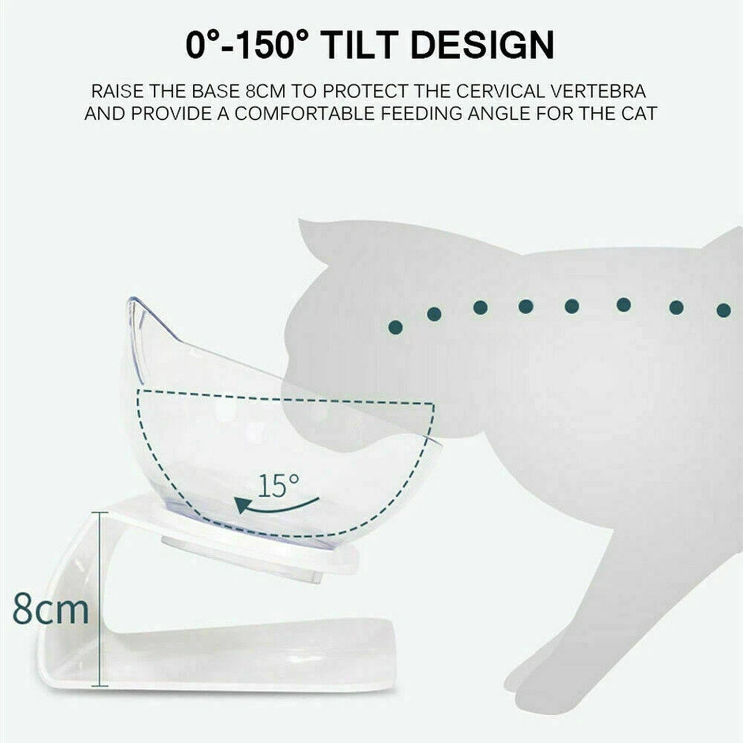 Double Raised Pet Bowls Stand Elevated Food Water Feeder for Cats Dogs