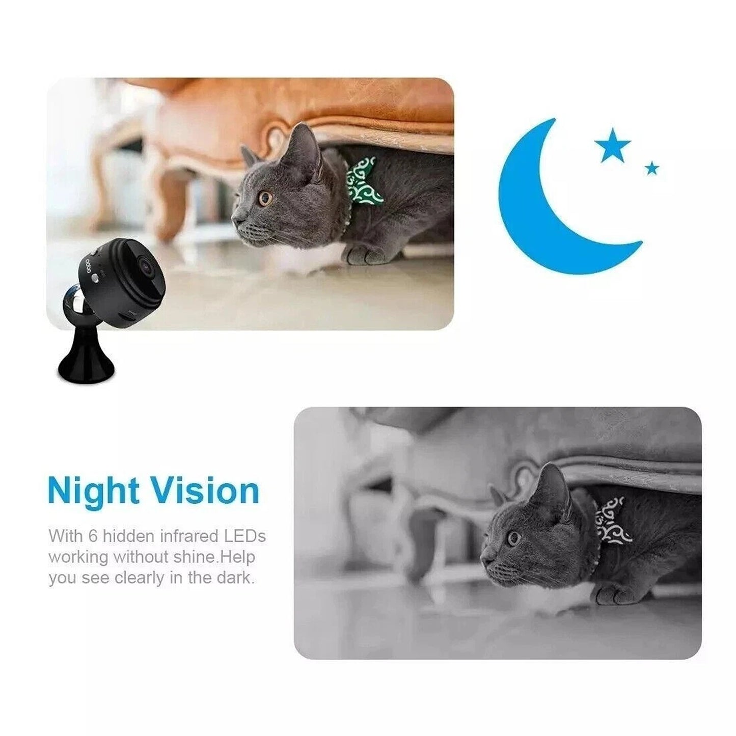 Mini Wifi HD Security Camera 1080P Wireless Night Vision Monito