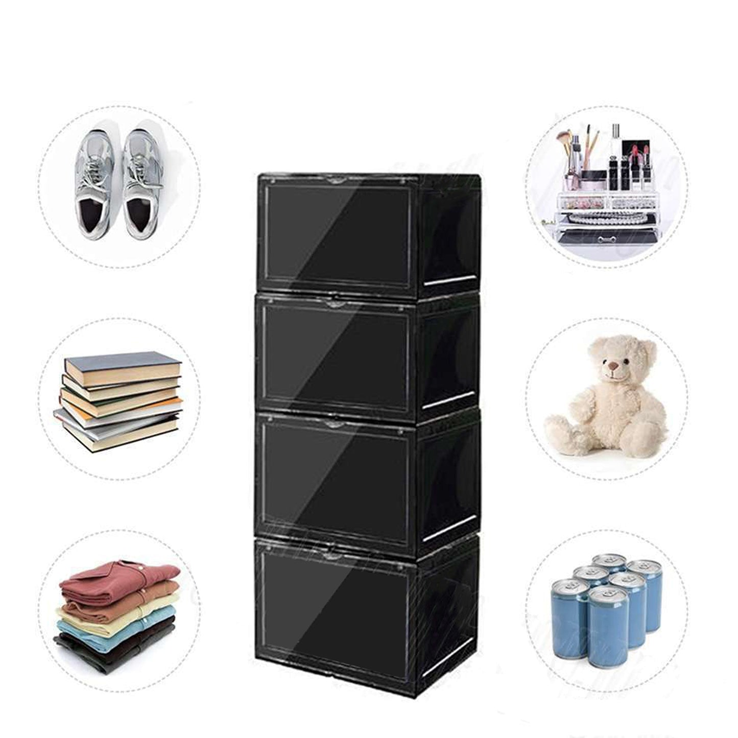 Sneaker Display Cases Shoe Box Black Plastic Boxes