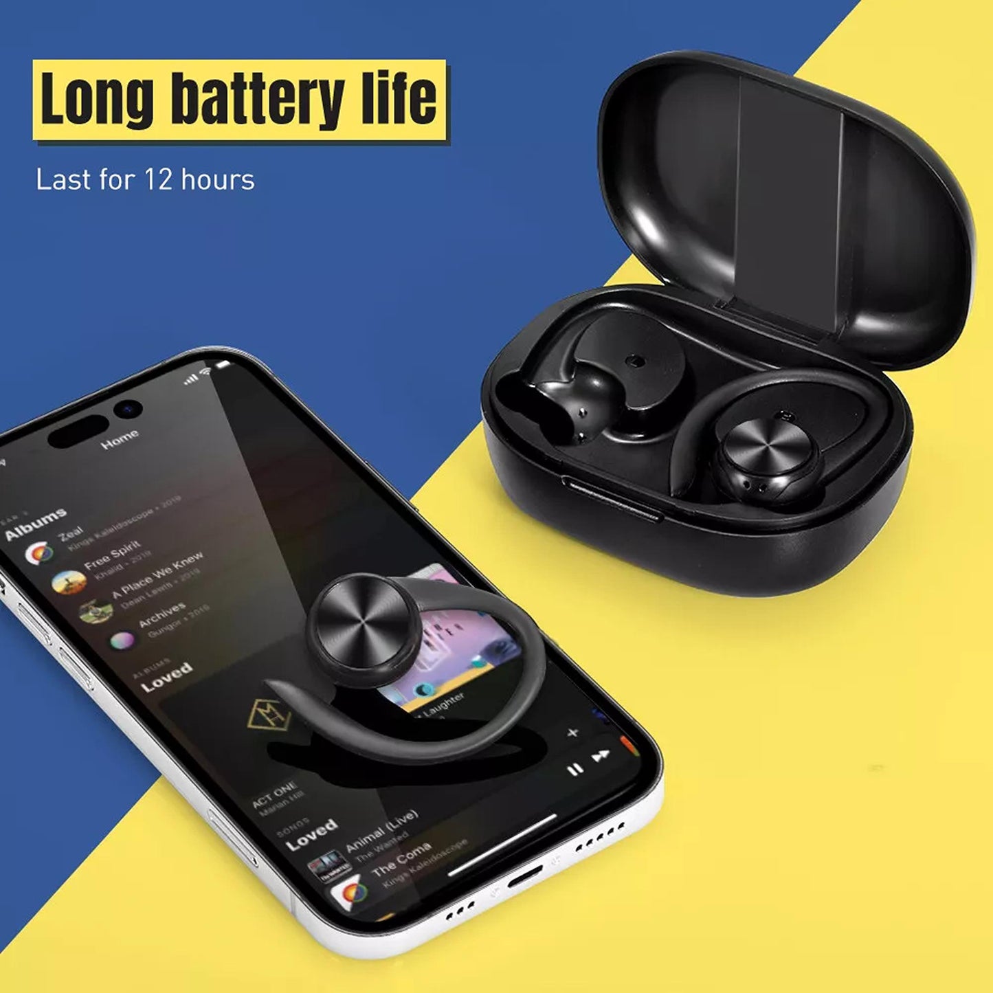 Sweatproof Wireless Bluetooth Earphones with Mic for Sports and Gym