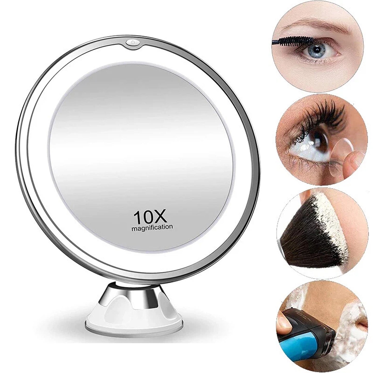 Flexible 10X LED Makeup Mirror Magnifying with Rotating Arm