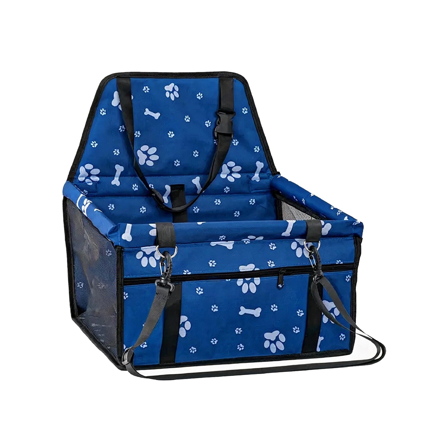Pet Car Booster Seat Travel Carrier with Safety Strap and Oxford Fabric