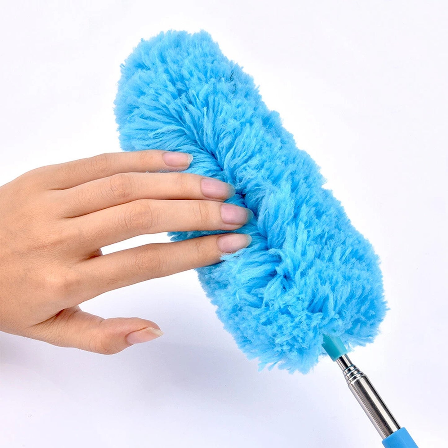 Blue Adjustable Microfiber Dust Brush Telescopic Duster For Home And Car