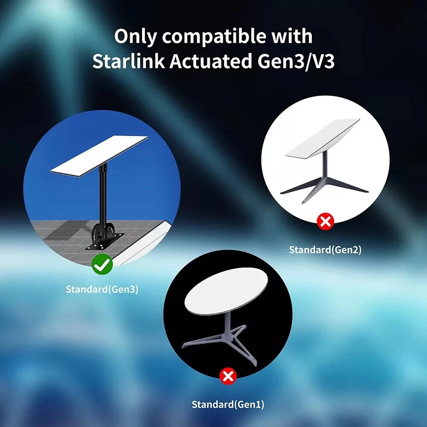 30ft Waterproof Standard Cable Compatible with Starlink Gen 3 V3