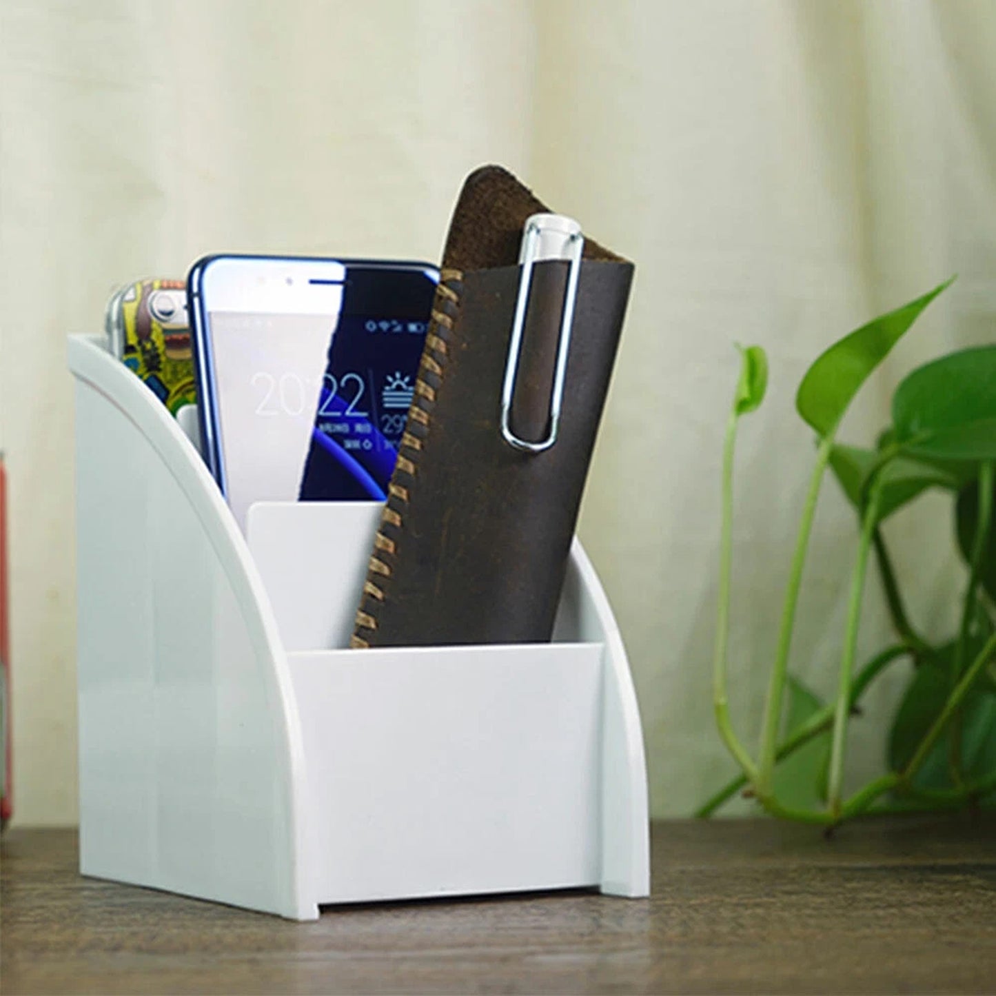 Desktop Storage Organizer for Office Supplies and Remote Controls