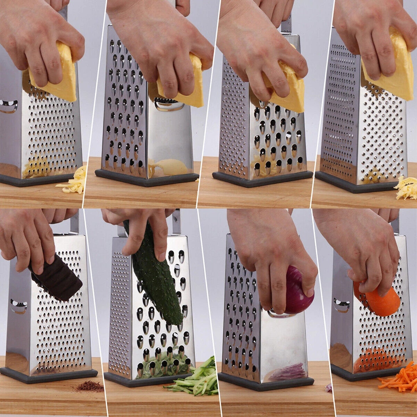 4 Sided Stainless Steel Food Grater for Cheese and Veggies