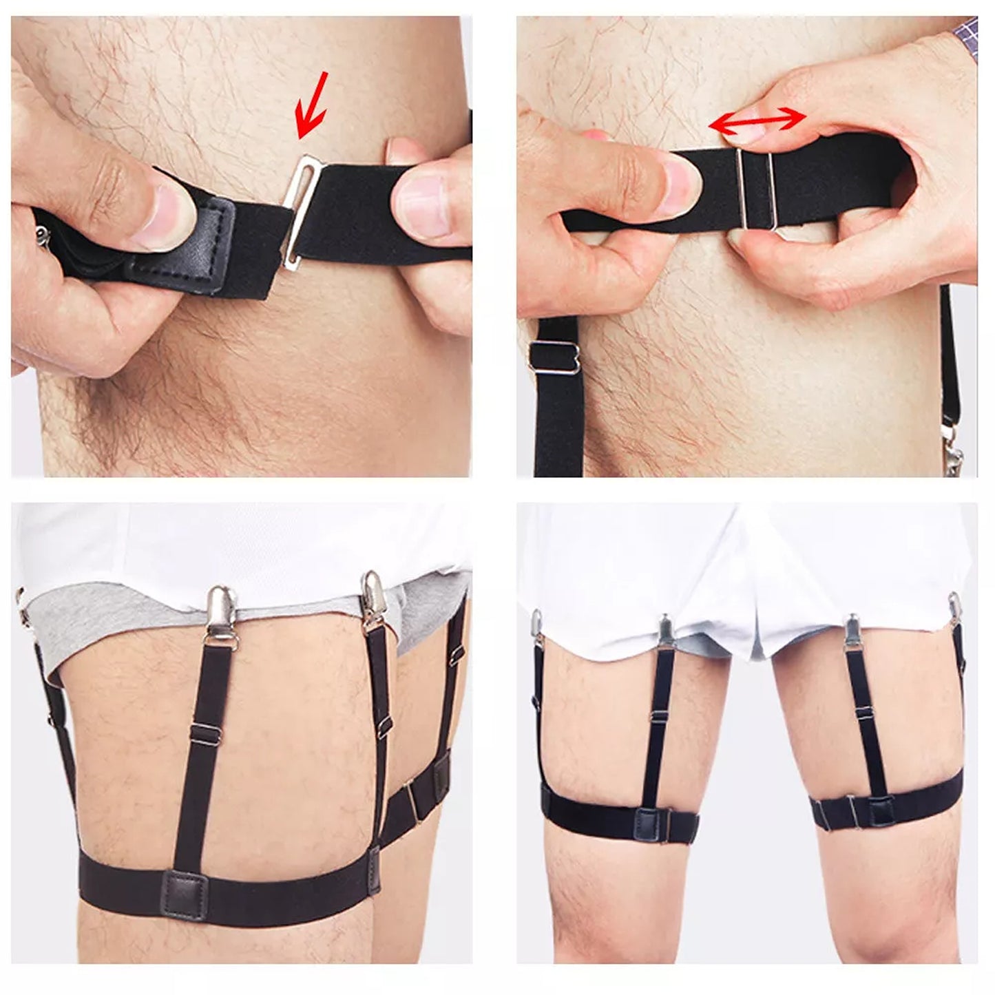 Shirt Holder Garters for Men Uniform Suspenders 2pcs